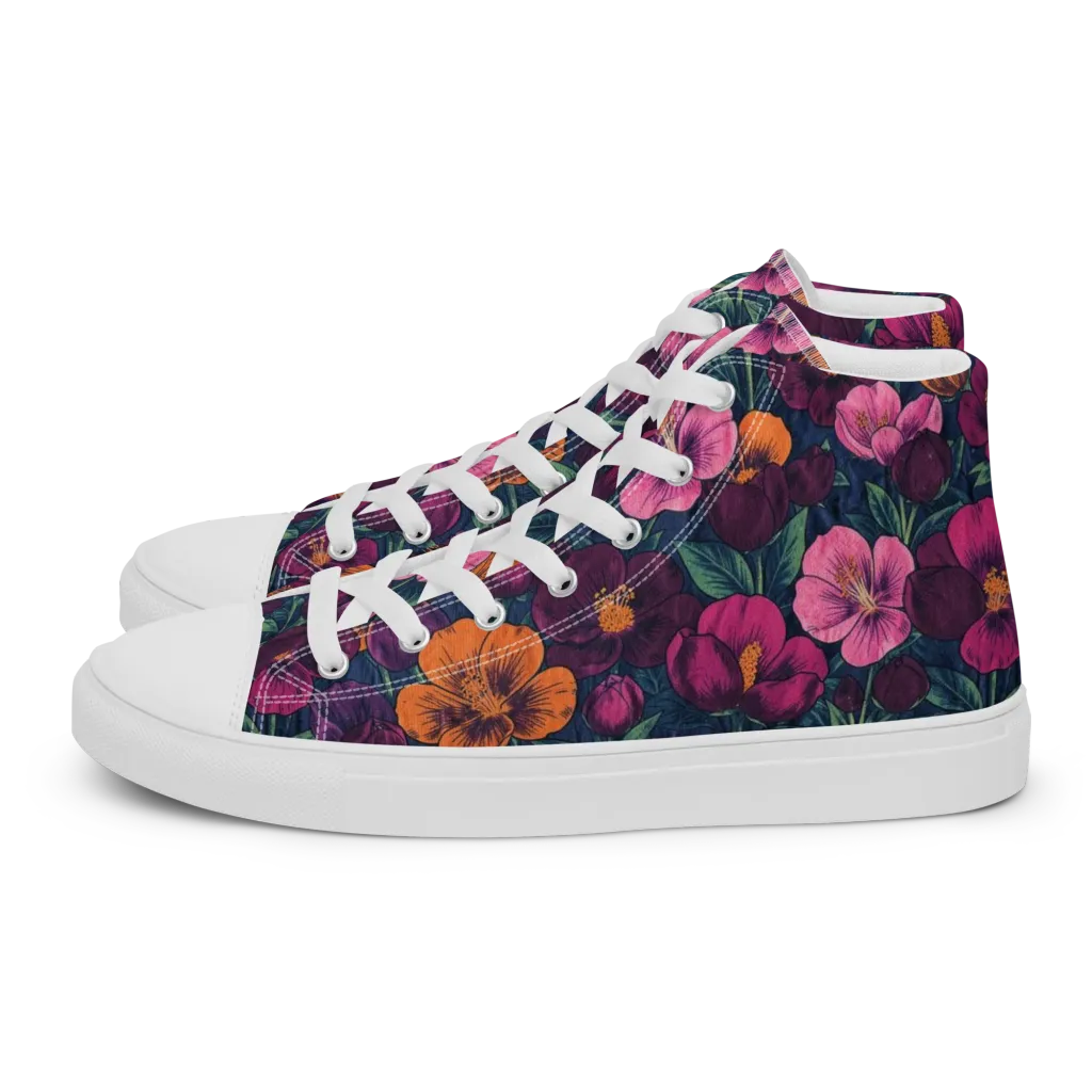 Indigo Hothouse on Women's High Top Canvas Shoes — Left