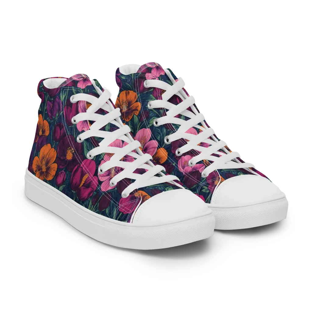 Indigo Hothouse on Women's High Top Canvas Shoes — Right Front