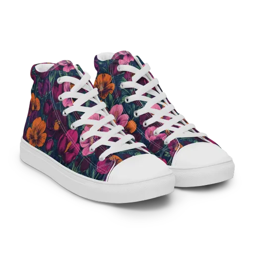 Indigo Hothouse on a Women's High Top Canvas Shoes