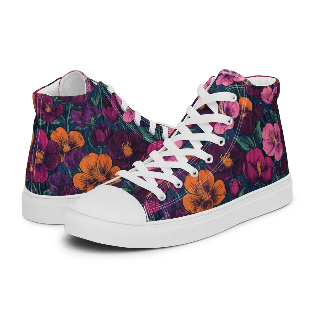 Indigo Hothouse on Women's High Top Canvas Shoes — Left