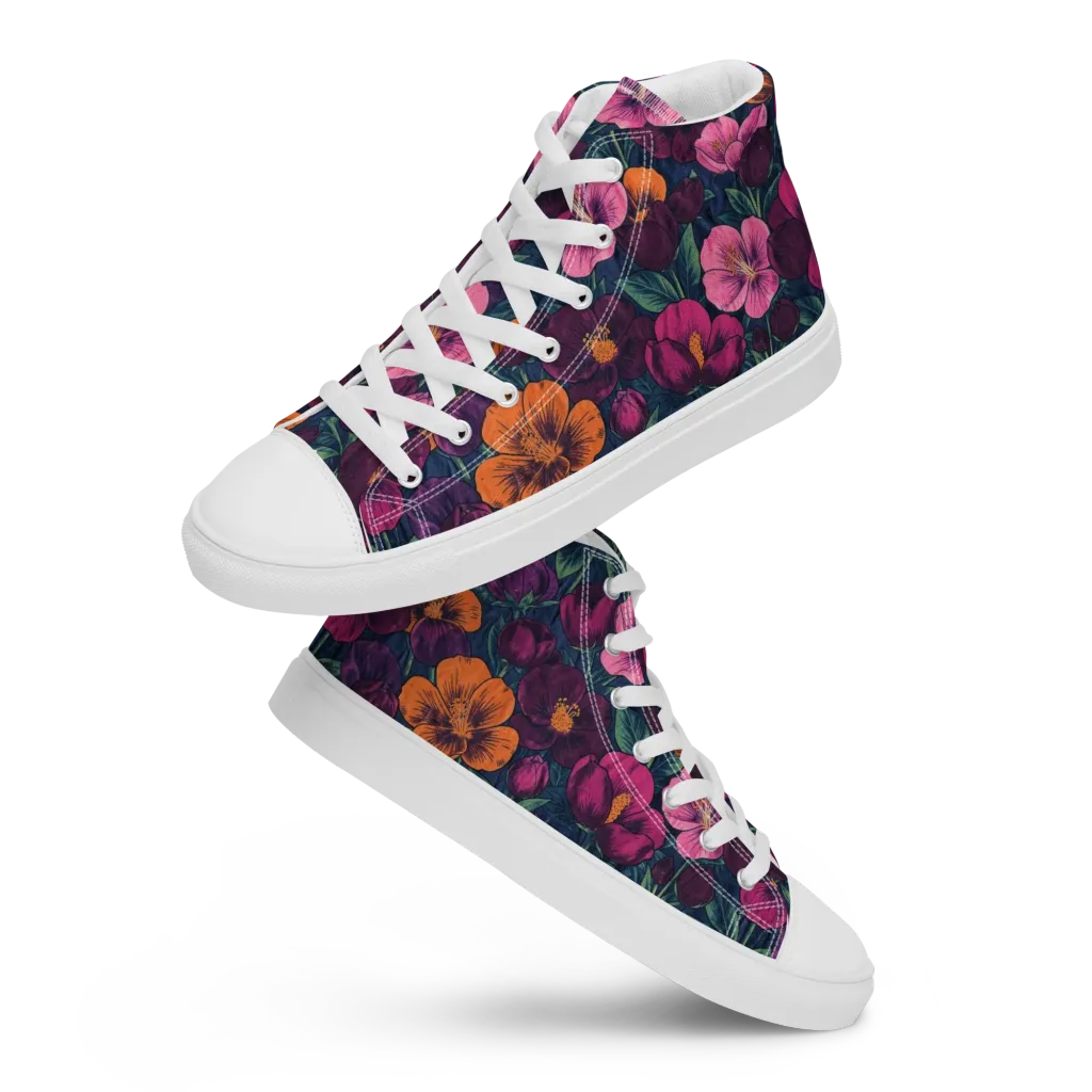 Indigo Hothouse on Women's High Top Canvas Shoes — Front