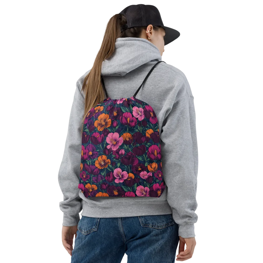 Indigo Hothouse on Drawstring Bag — Front