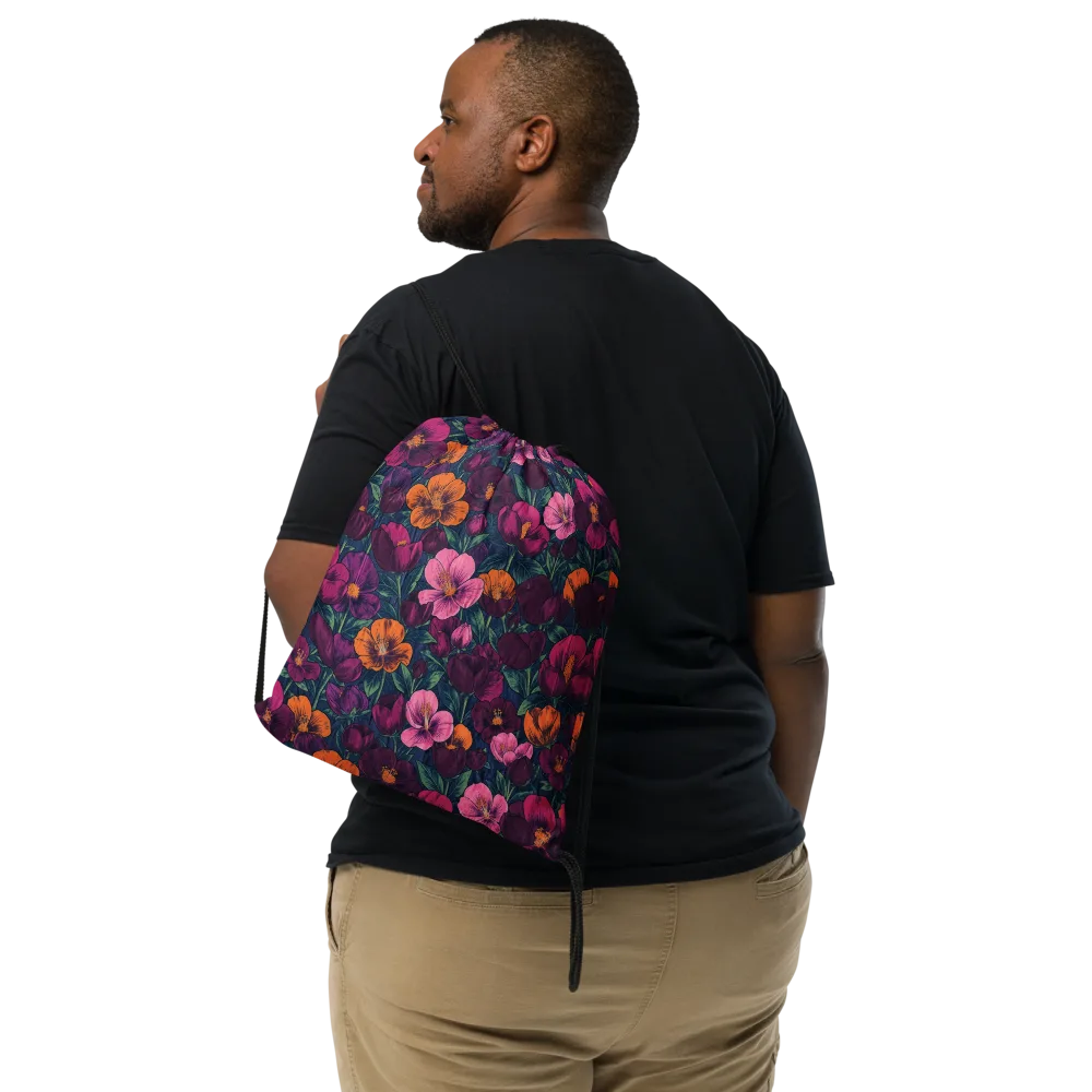 Indigo Hothouse on Drawstring Bag — Front