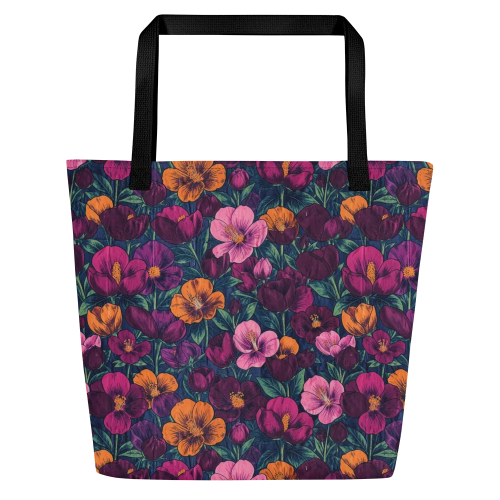 Indigo Hothouse on Large Tote Bag W/ Pocket — Front