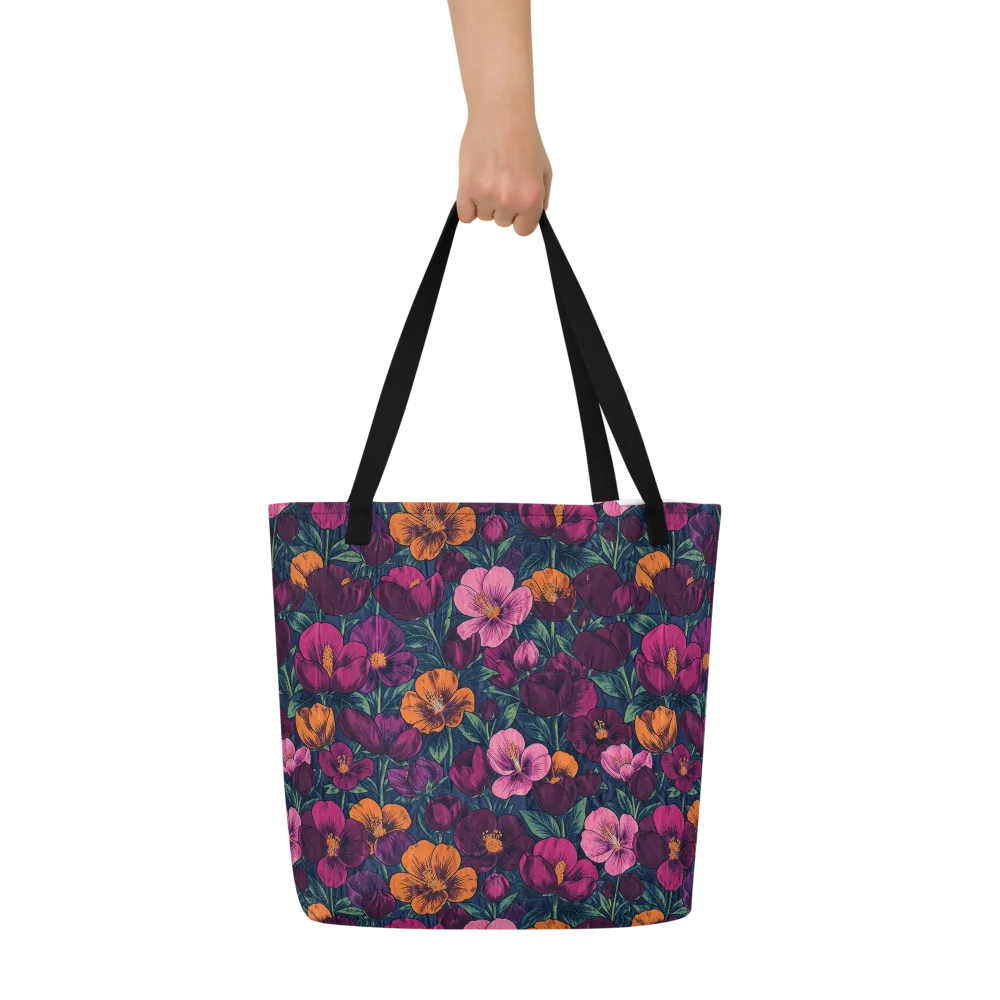Indigo Hothouse on Large Tote Bag W/ Pocket — Front