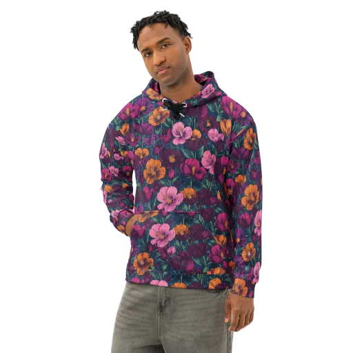 Indigo Hothouse on a Cotton Hoodie