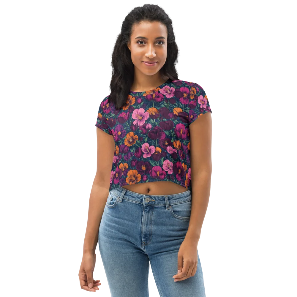Indigo Hothouse on Crop Tee — Front