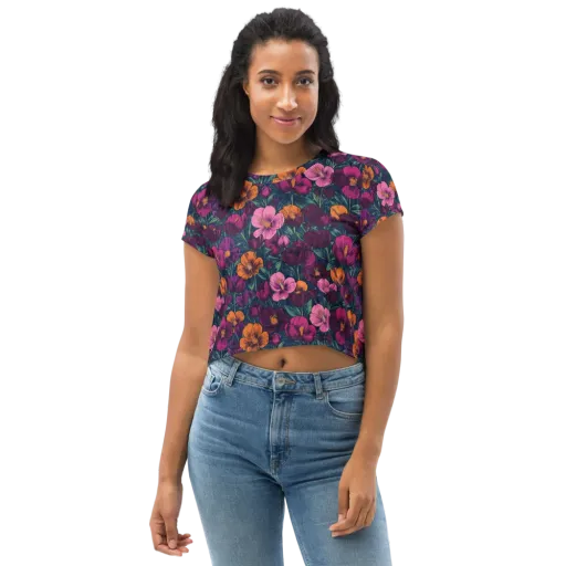 Indigo Hothouse on a Crop Tee