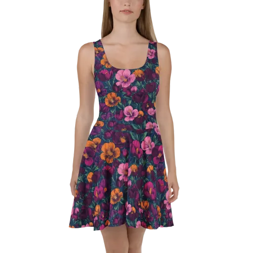 Indigo Hothouse on a Skater Dress