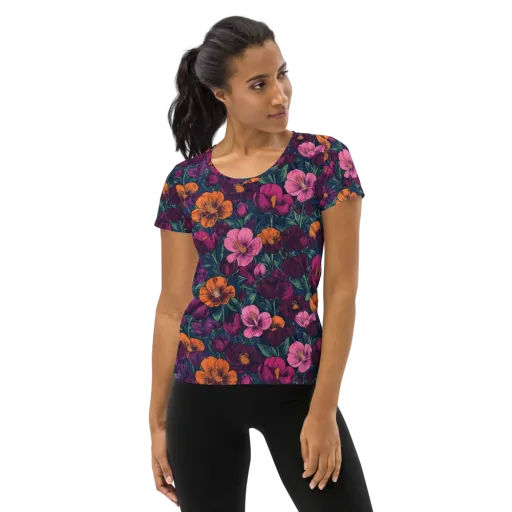 Indigo Hothouse on a Women's Athletic T-Shirt