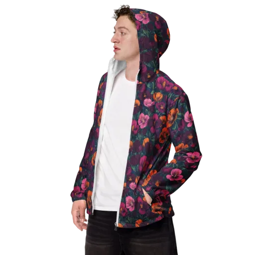 Indigo Hothouse on a Men's Windbreaker