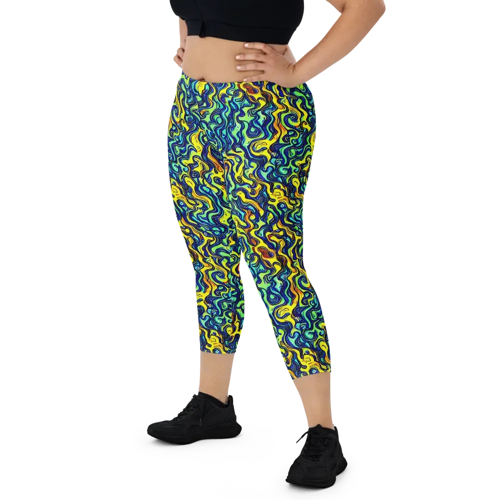 Electric Eel on Capri Leggings — Front