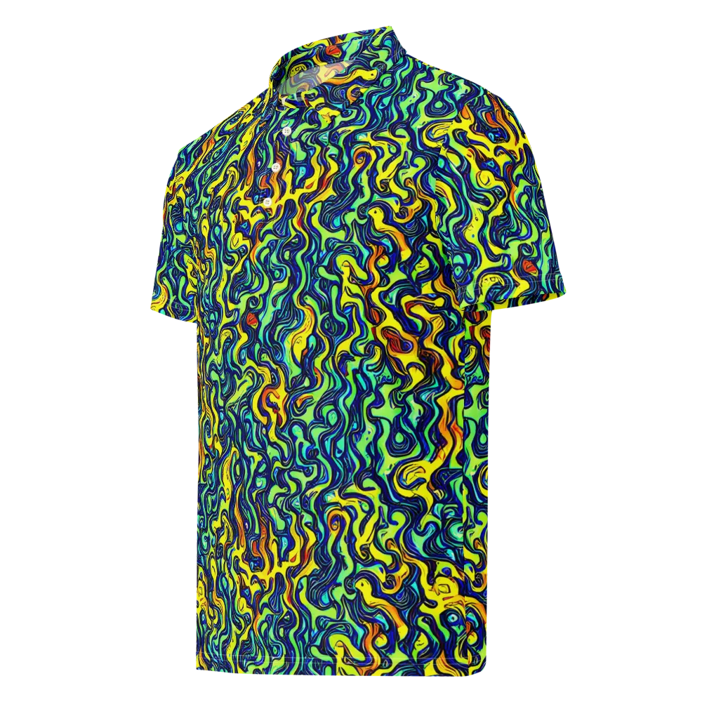 Electric Eel on Men's Slim Fit Polo Shirt — Left Front