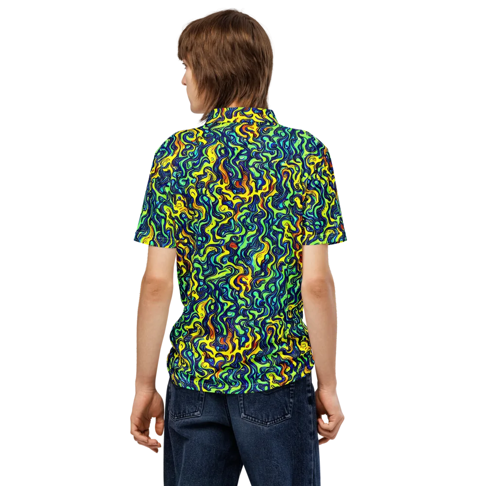 Electric Eel on Men's Slim Fit Polo Shirt — Back