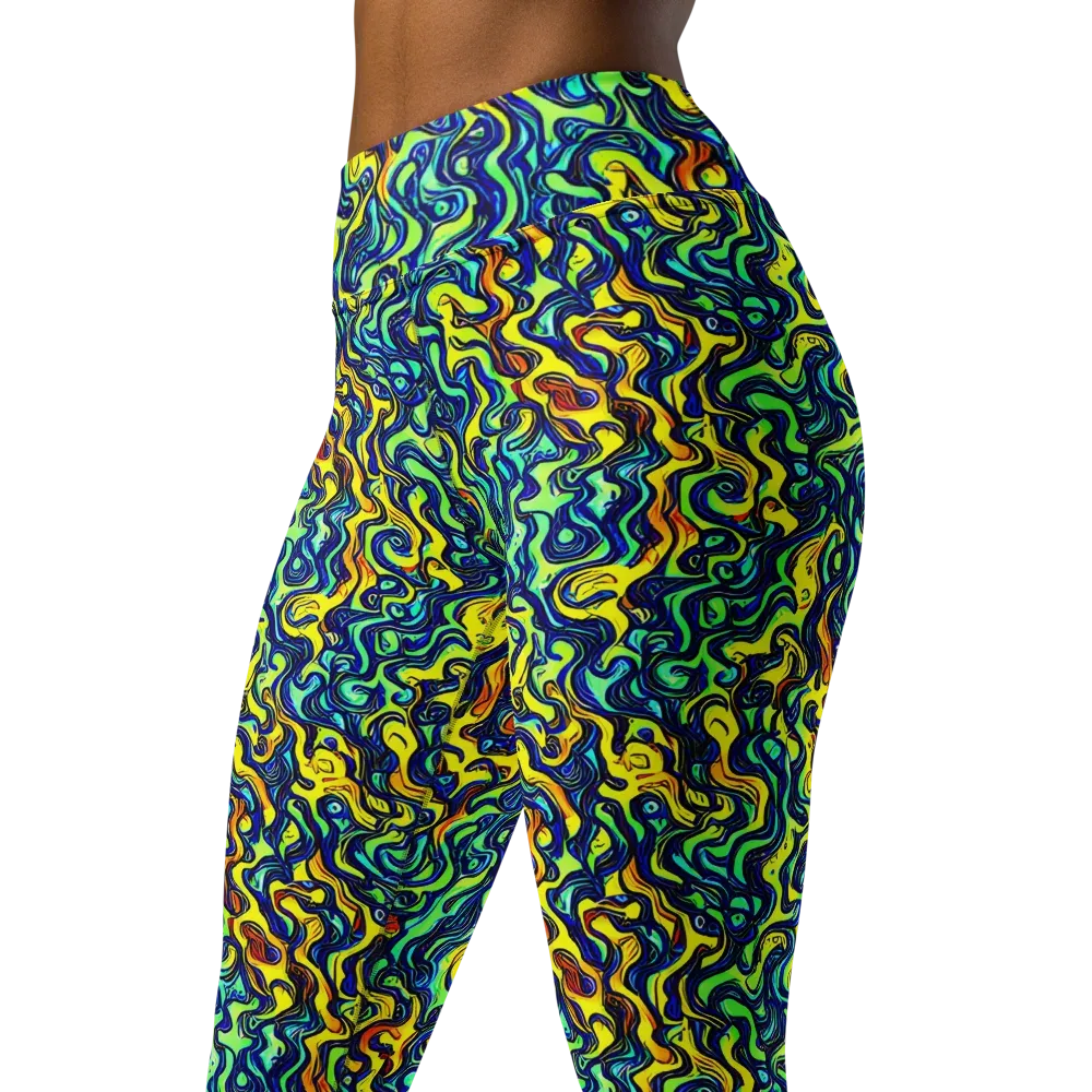 Electric Eel on Yoga Leggings — Left Front