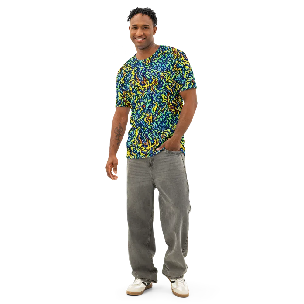 Electric Eel on Men's Cotton Crew Neck T-Shirt — Front