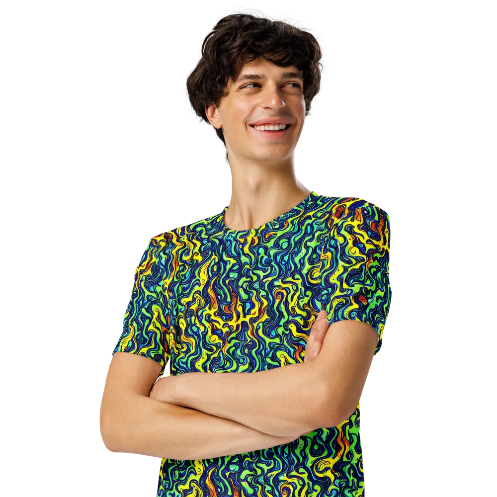 Electric Eel on Men's Crew Neck T-Shirt — Left Front
