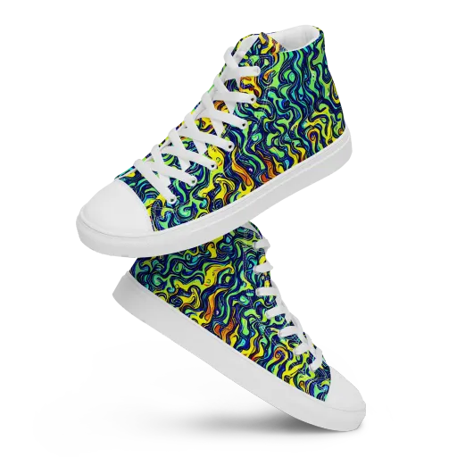 Electric Eel on a Men's High Top Canvas Shoes