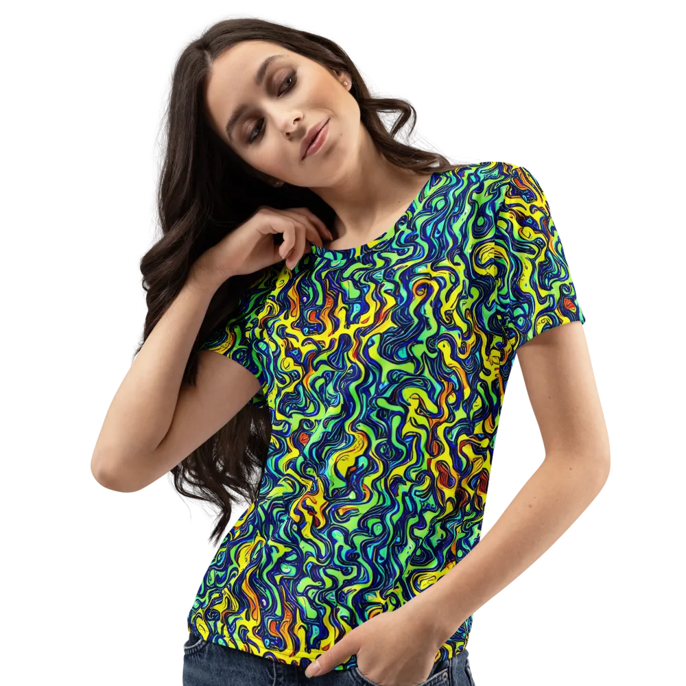 Electric Eel on Women's Crew Neck T-Shirt — Left Front