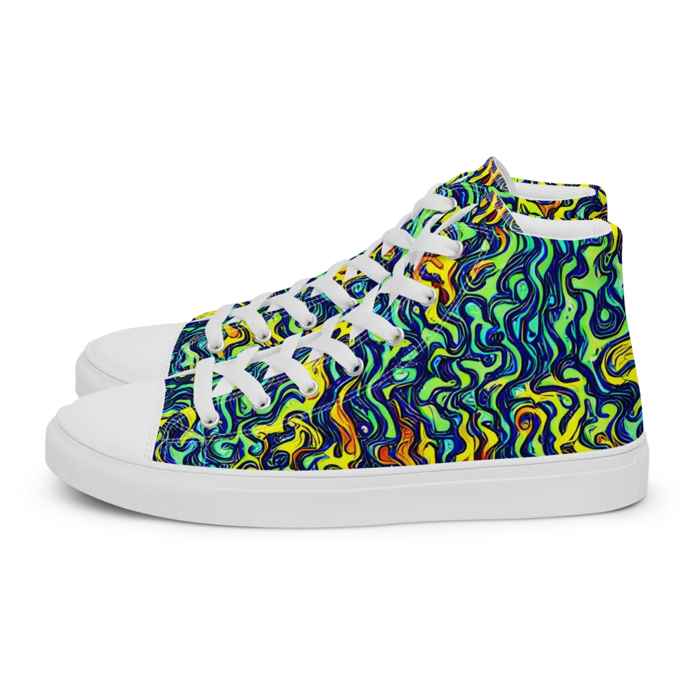 Electric Eel on Women's High Top Canvas Shoes — Left