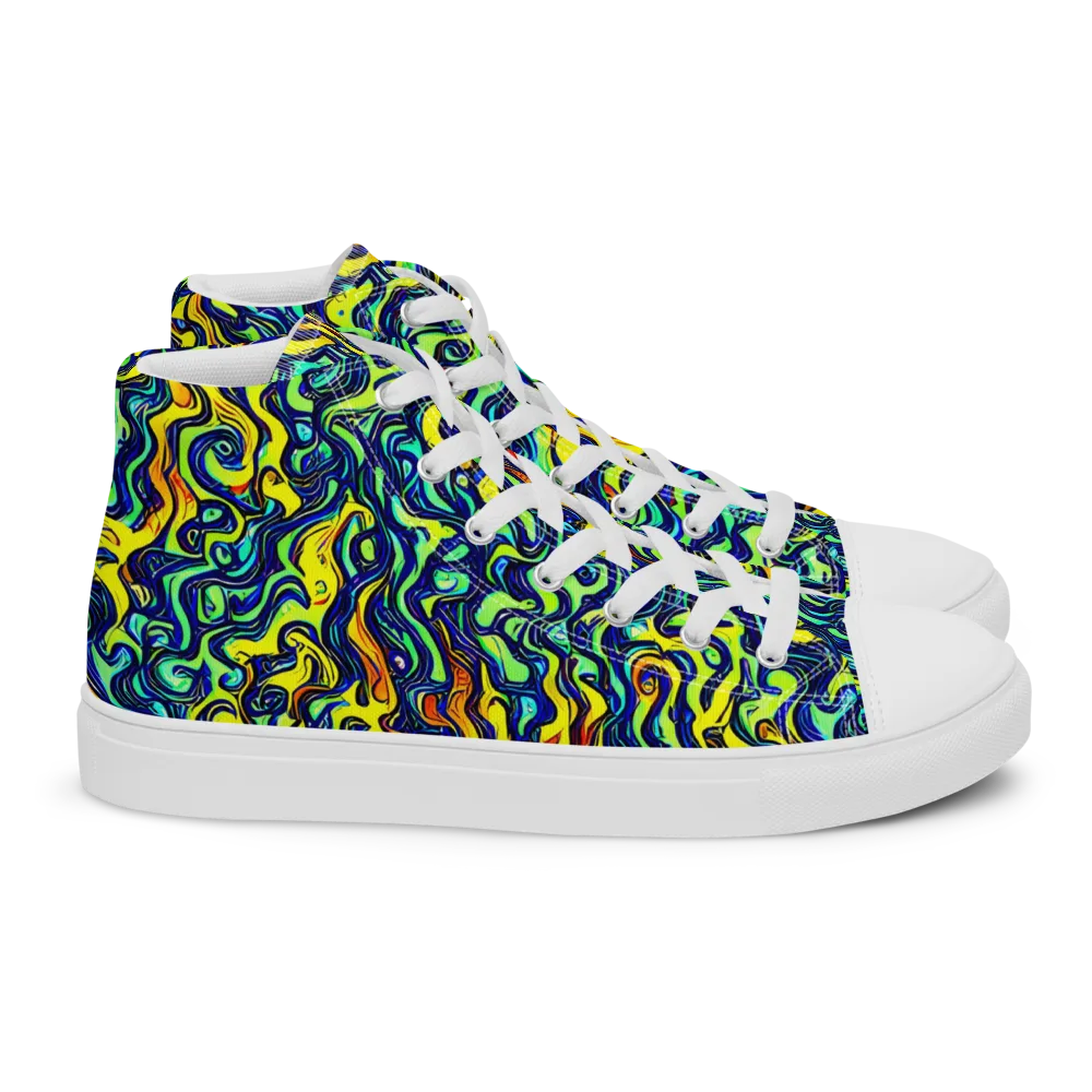 Electric Eel on Women's High Top Canvas Shoes — Right