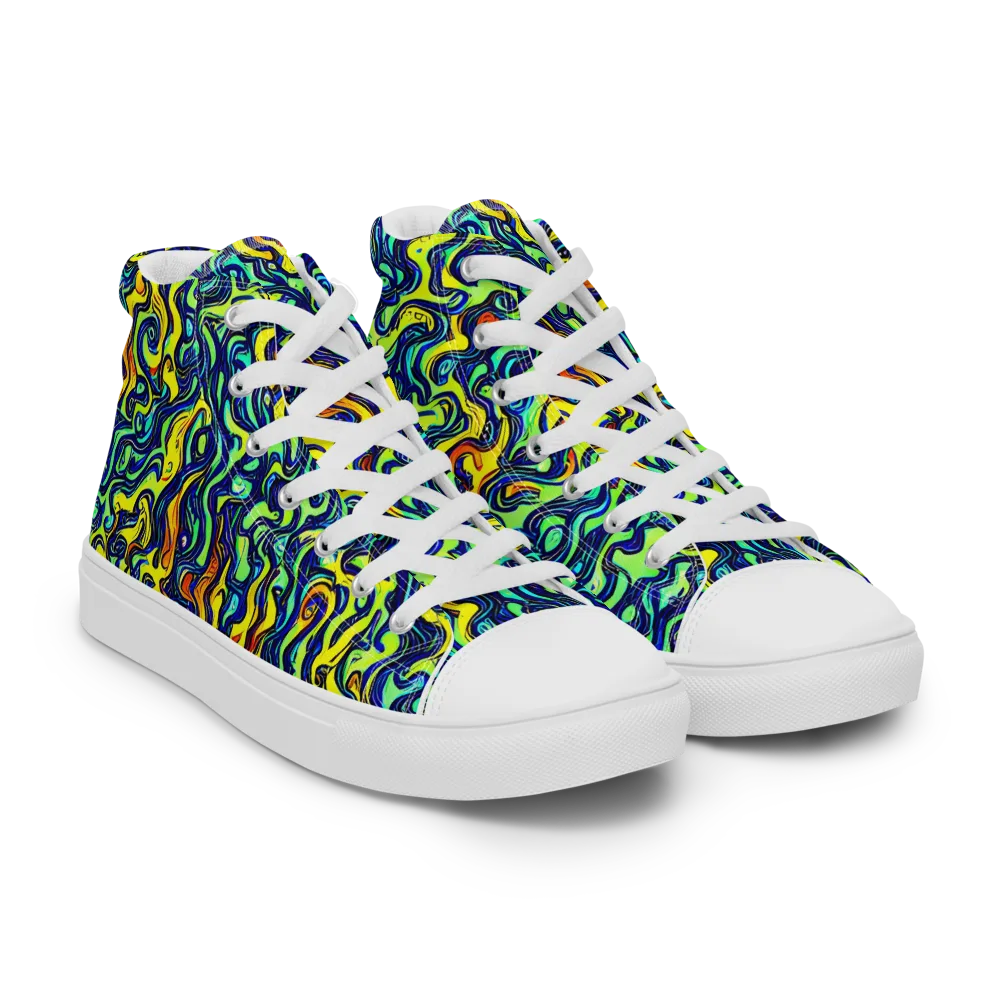 Electric Eel on Women's High Top Canvas Shoes — Right Front