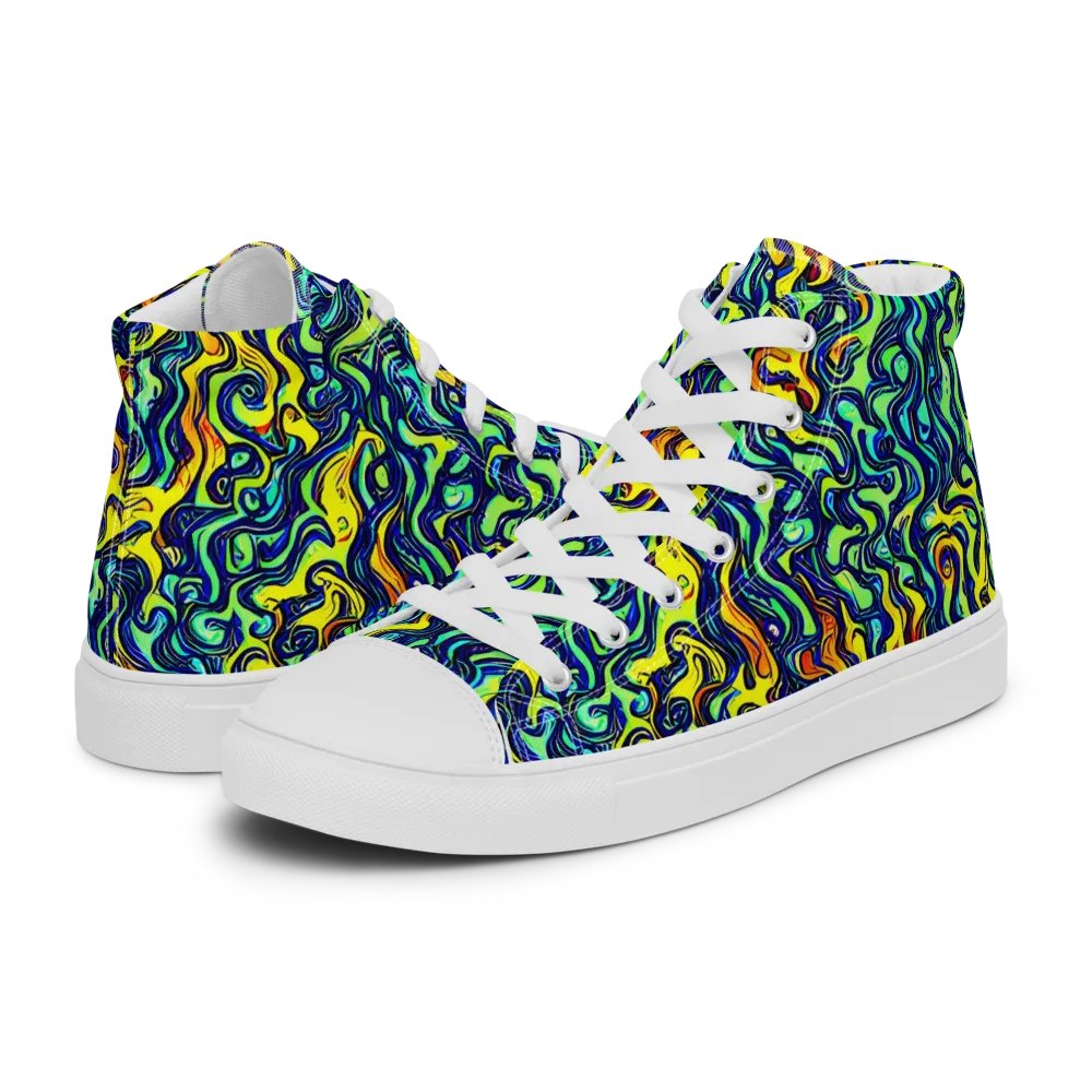 Electric Eel on Women's High Top Canvas Shoes — Left