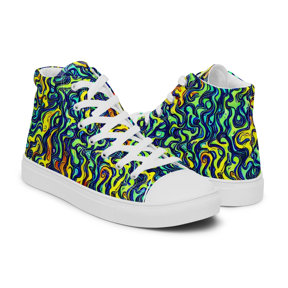 Electric Eel on Women's High Top Canvas Shoes — Right