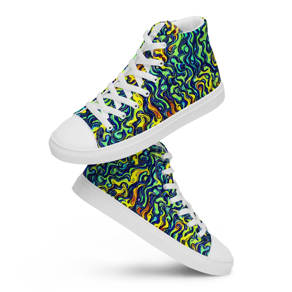 Electric Eel on Women's High Top Canvas Shoes — Front