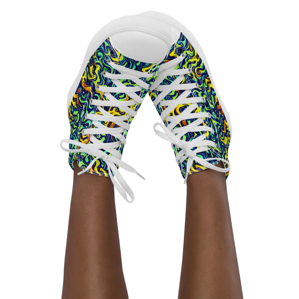 Electric Eel on Women's High Top Canvas Shoes — Front
