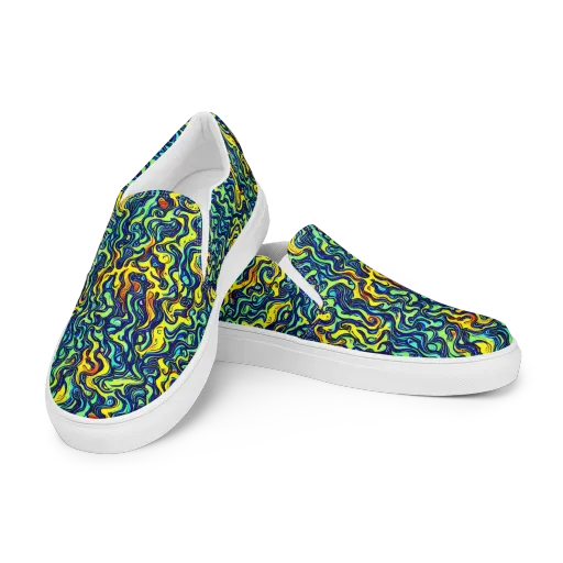 Electric Eel on a Men's Slip-On Canvas Shoes