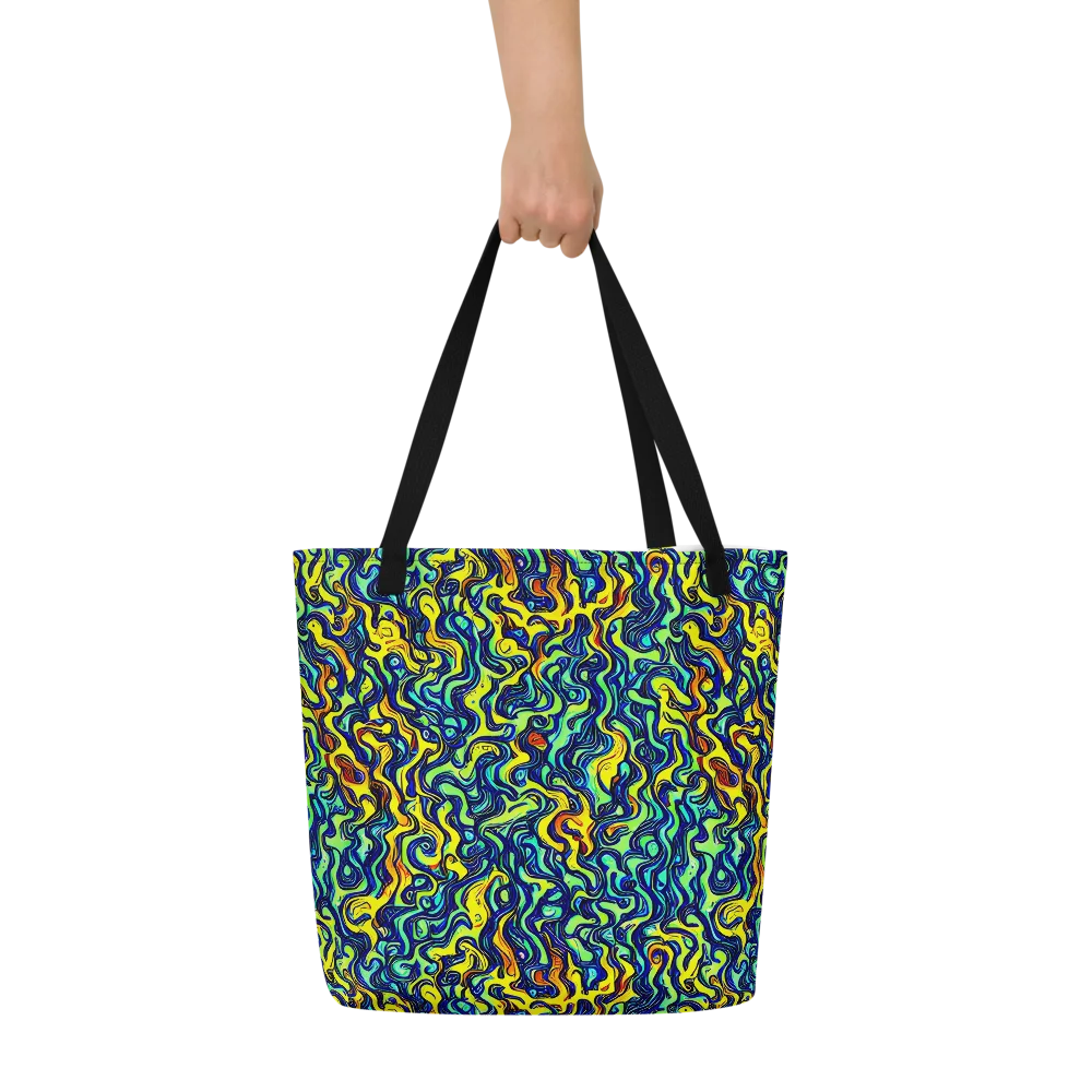 Electric Eel on Large Tote Bag W/ Pocket — Front