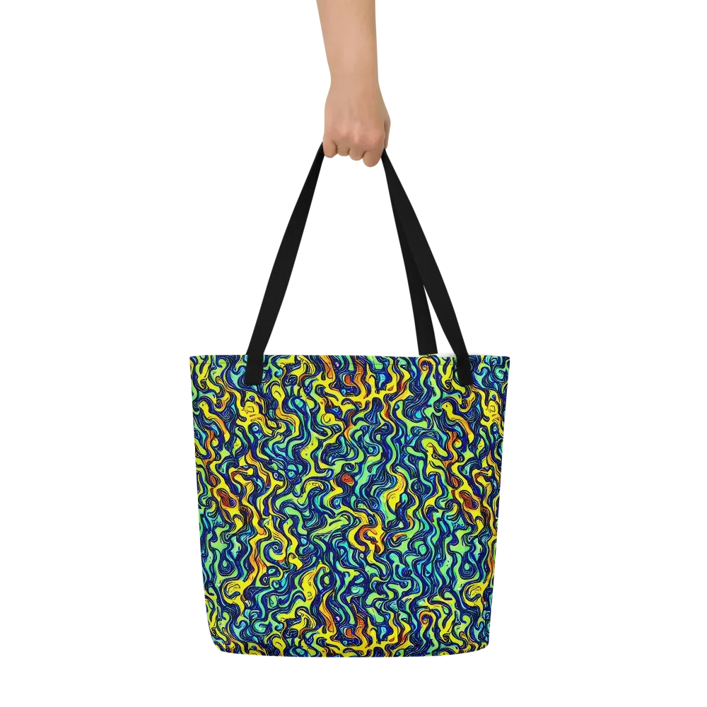 Electric Eel on Large Tote Bag W/ Pocket — Front
