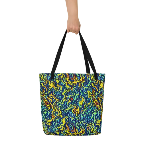 Electric Eel on a Large Tote Bag W/ Pocket