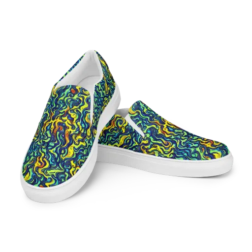 Electric Eel on a Women's Slip-On Canvas Shoes