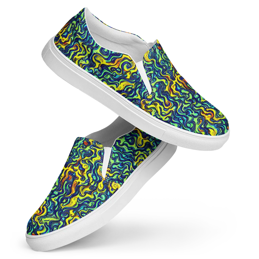 Electric Eel on Women's Slip-On Canvas Shoes — Front