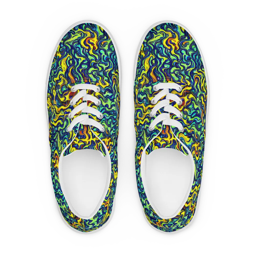 Electric Eel on Men's Lace-Up Canvas Shoes — Front