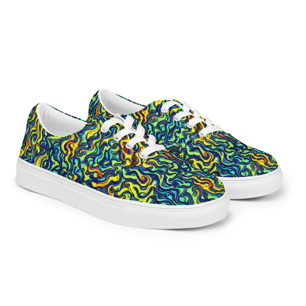 Electric Eel on Men's Lace-Up Canvas Shoes — Right Front