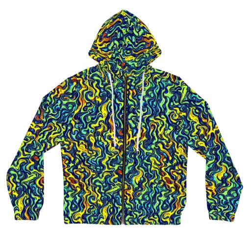 Electric Eel on a Women's Full-Zip Hoodie
