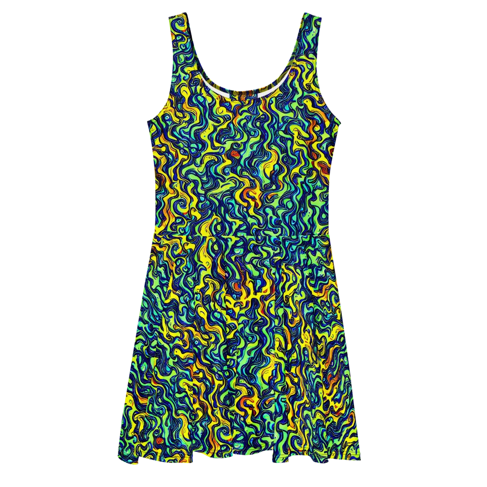 Electric Eel on Skater Dress — Front