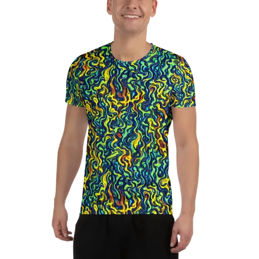 Electric Eel on a Men's Athletic T-Shirt