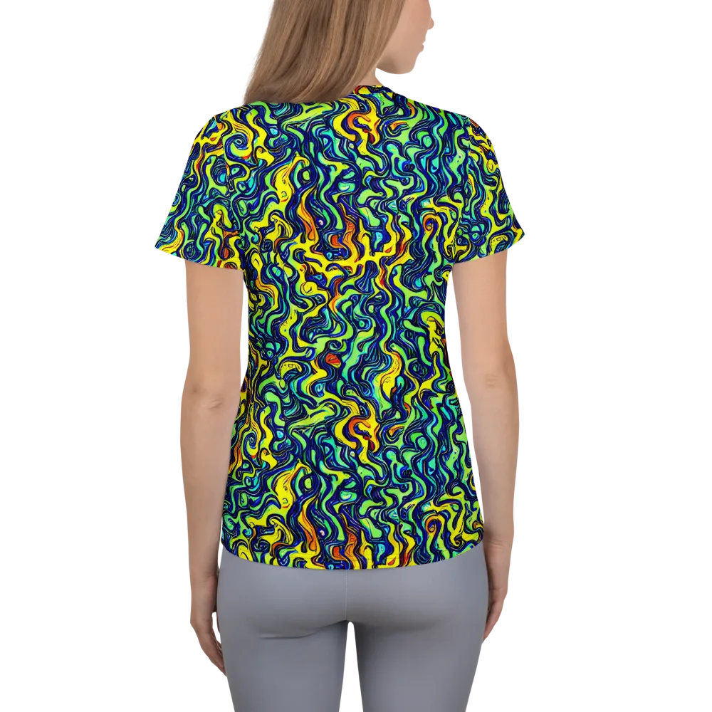 Electric Eel on Women's Athletic T-Shirt — Back
