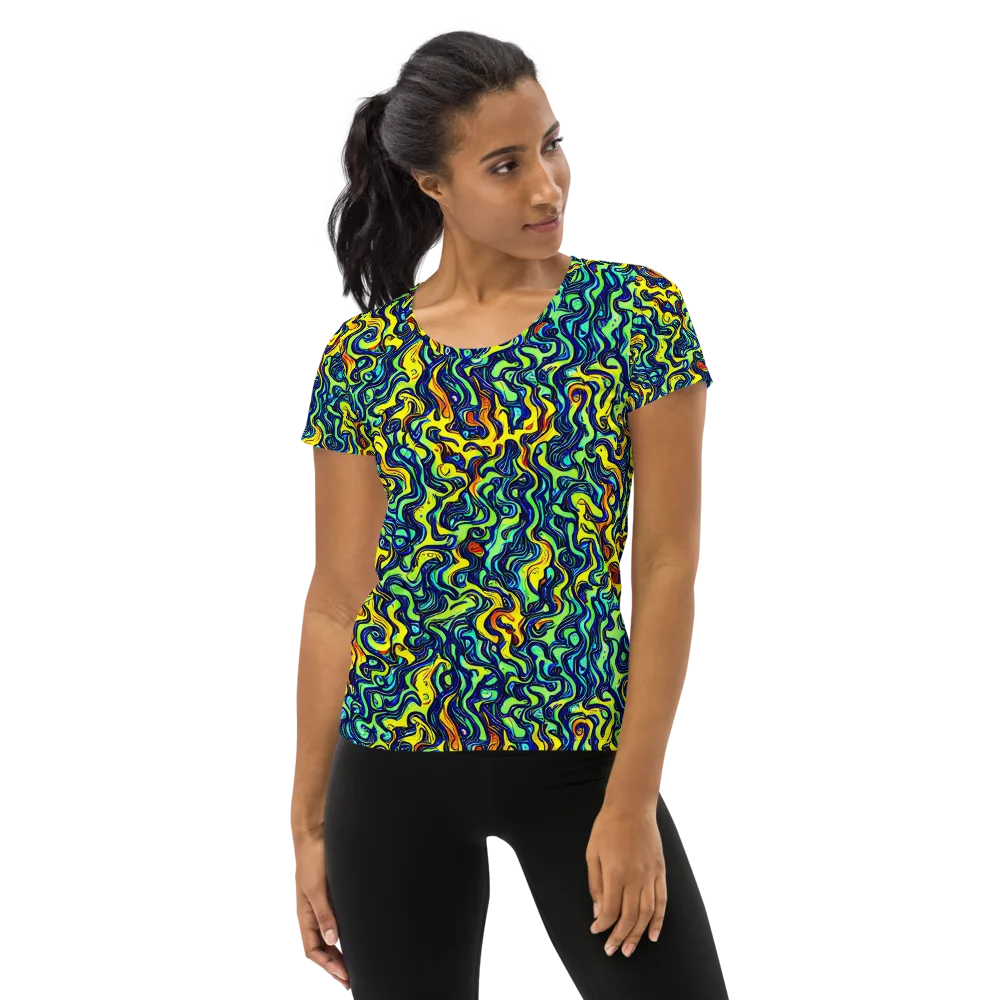 Electric Eel on Women's Athletic T-Shirt — Front