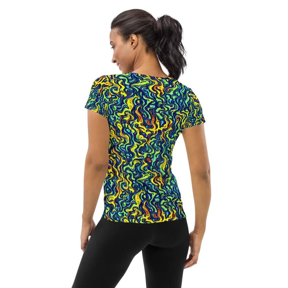 Electric Eel on Women's Athletic T-Shirt — Back