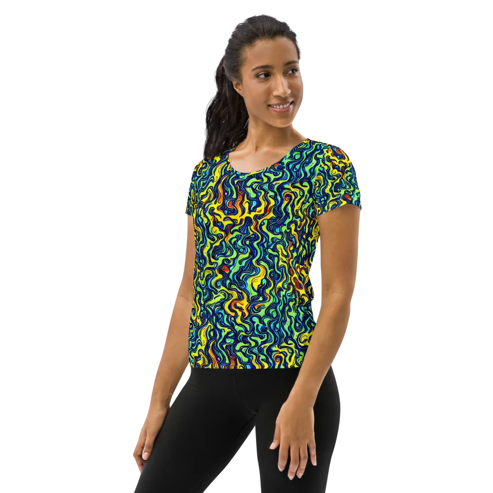 Electric Eel on Women's Athletic T-Shirt — Left