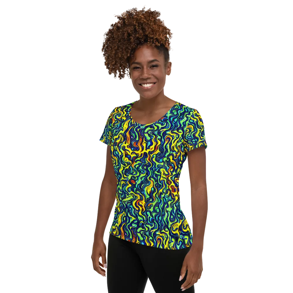 Electric Eel on Women's Athletic T-Shirt — Left