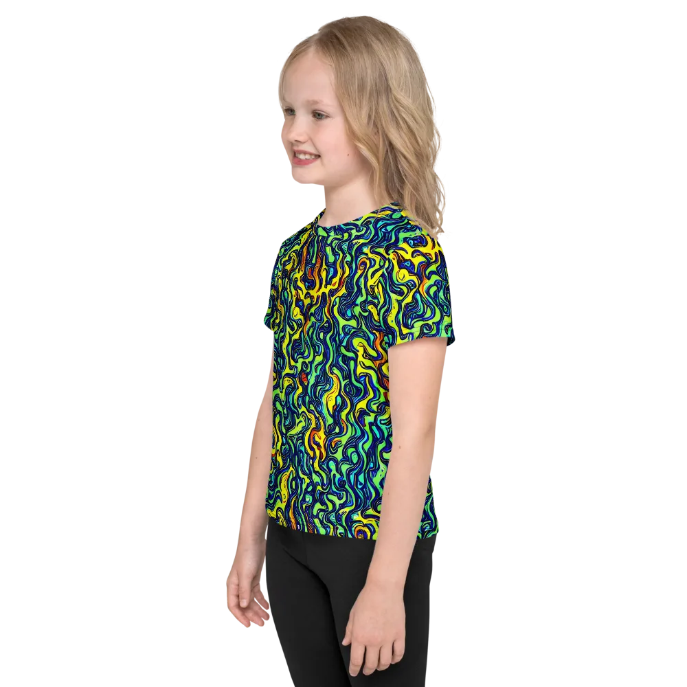 Electric Eel on Kids Crew Neck T-Shirt — Left