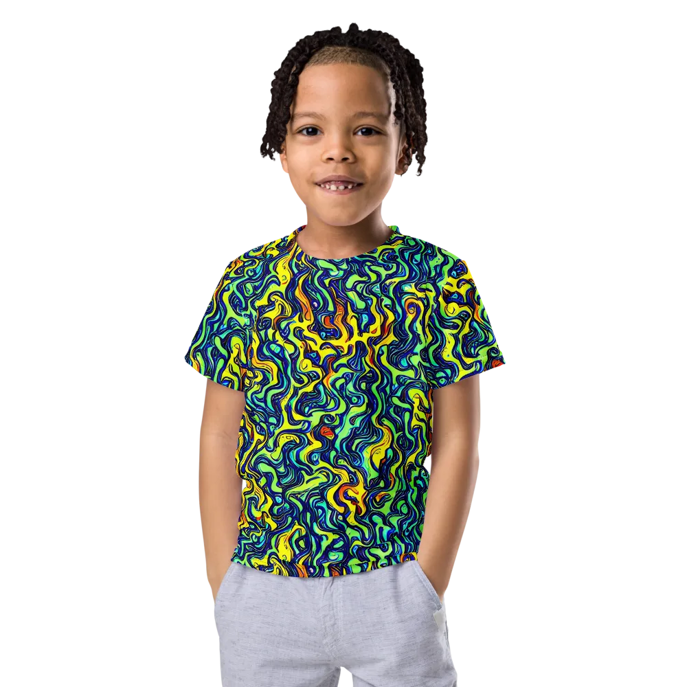 Electric Eel on Kids Crew Neck T-Shirt — Front
