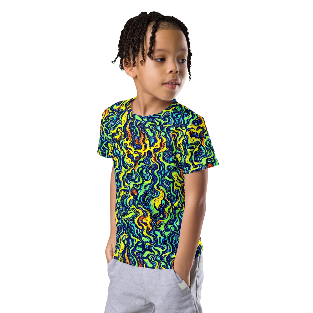 Electric Eel on Kids Crew Neck T-Shirt — Left Front