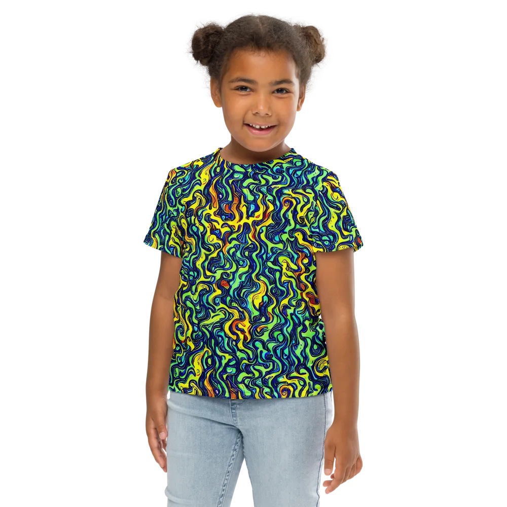 Electric Eel on Kids Crew Neck T-Shirt — Front